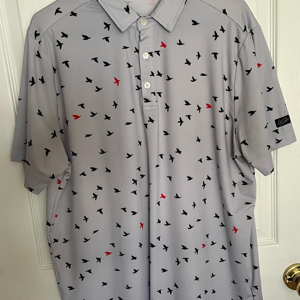 Sunday Swagger golf polo with Bird Design